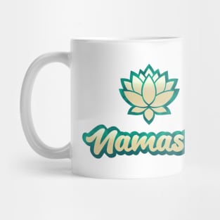 NAMASTE GOLDEN GREEN LOTUS Mug